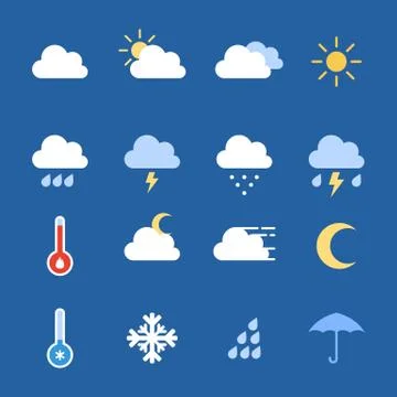 Weather elements icon 스톡 일러스트