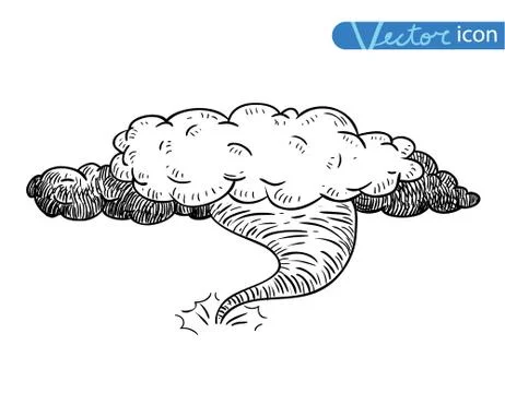 Weather elements, tornado, vector illustration. Stock Illustration
