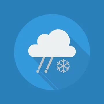 Weather Flat Icon. Rainy With Snow Stock Illustration