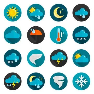 Weather Flat Icon Set Stock Illustration