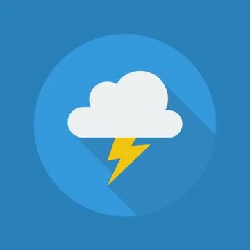 Weather Flat Icon. Thunder Stock Illustration