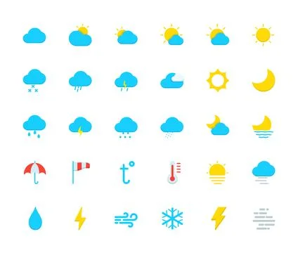 Weather flat mini vector icons. Stock-Illustration