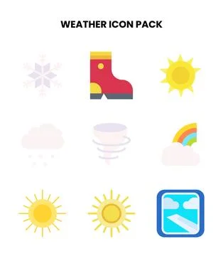 Weather Flat Scalable Icons Pack Stock Illustration