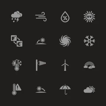 Weather - Flat Vector Icons Stock Illustration