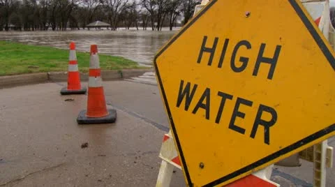 Weather - Flooded Road Stock Footage
