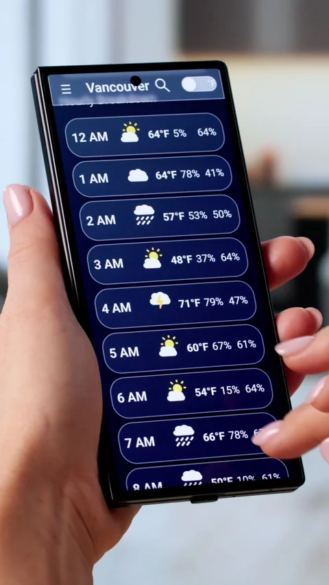 Weather Forecast App On Smart Phone Stock Footage 321965103