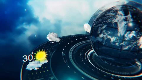 Weather forecast background 4k Stock Illustration