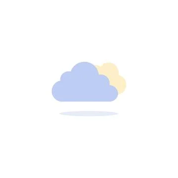 Weather Forecast Cloud Vector Illustration Simple Sky Minimalist Background Stock Illustration