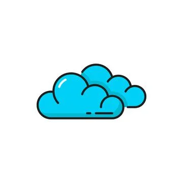 Weather forecast clouds icon, cloudy overcast Stock Illustration