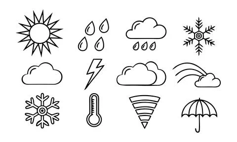 Weather Forecast clouds rain Stock Illustration