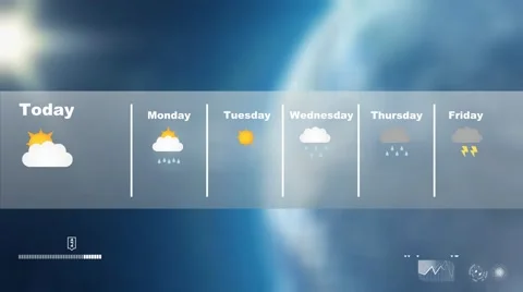 Weather Forecast - Clouds - Rain -  Thunder - Sun and Earth Background Vídeo Stock 67269882