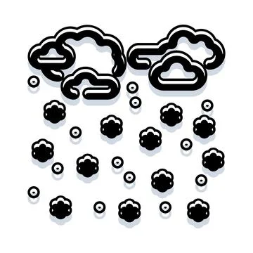 Weather forecast clouds snowing with freezing precipitation Stock Illustration
