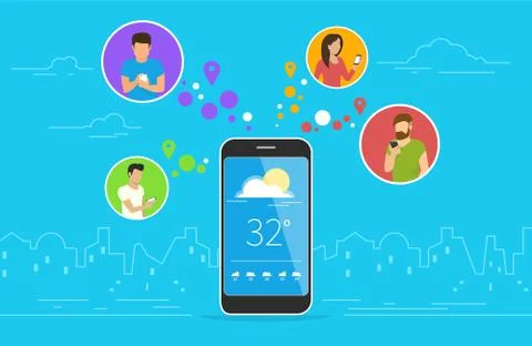 Weather forecast concept design Illustrazione stock