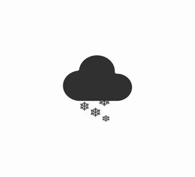 Weather forecast flat vector icon - cloud and snow Stock Illustration