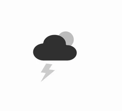 Weather forecast flat vector icon - cloud, sun and thunder Stock Illustration
