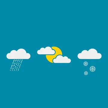 Weather forecast graphics. Cloud, snowflake, rain. Vector drawing Stock Illustration