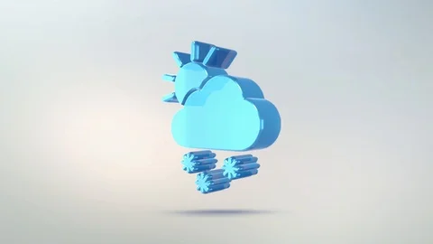 Weather forecast icon, cloud of transparent glass Stock Footage 87867017