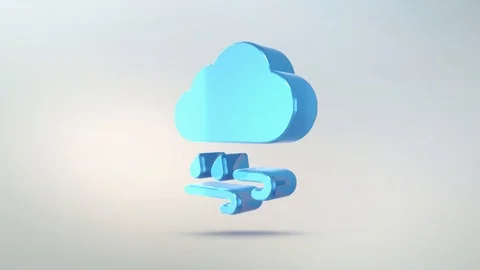 Weather forecast icon, cloud of transparent glass. Stock Footage 87871204