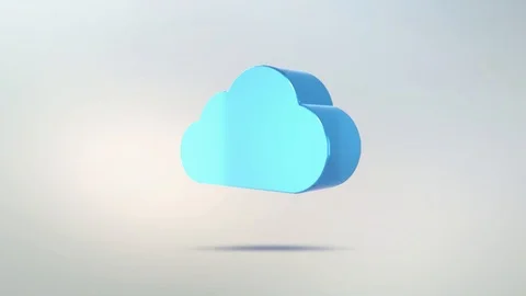 Weather forecast icon, cloud of transparent glass. Rotating symbol only cloud Stock Footage 87872044