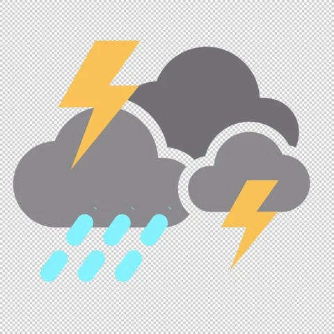 Weather Forecast Icon Heavy Storm LOOP Stock Footage 341665686