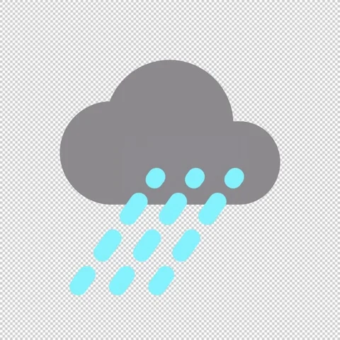 Weather Forecast Icon Medium Showers LOOP Stock Footage 341665678