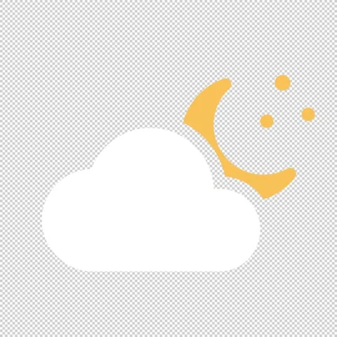 Weather Forecast Icon Partly Cloud Night LOOP Stock Footage 341665661