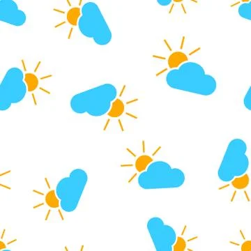 Weather forecast icon seamless pattern background. Business concept vector il Illustrazione stock