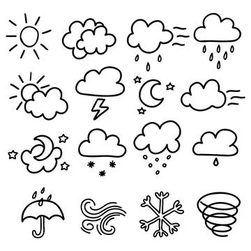 Weather forecast icon set Stock Illustration