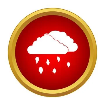 Weather forecast icon showing clouds and hail Stock Illustration