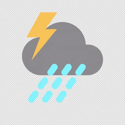 Weather Forecast Icon Storm LOOP Stock Footage 341665681