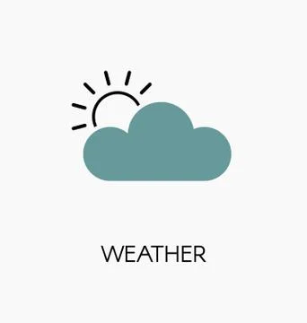 Weather forecast icon vector illustration. Sun behind the cloud Stock Illustration