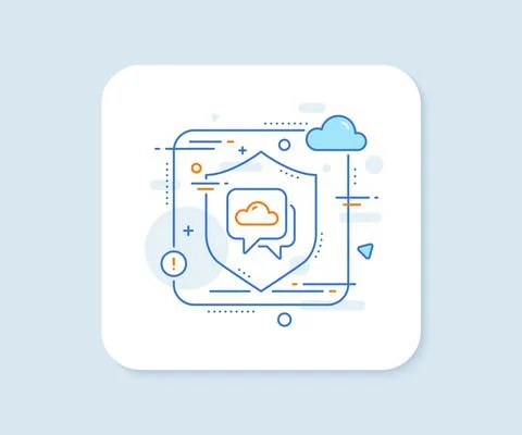 Weather forecast line icon. Clouds sign. Cloudy sky. Vector Illustrazione stock