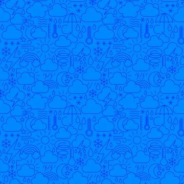 Weather Forecast Line Seamless Pattern Stock Illustration