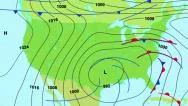 Weather Forecast Map Of United States Of America. Stock Footage