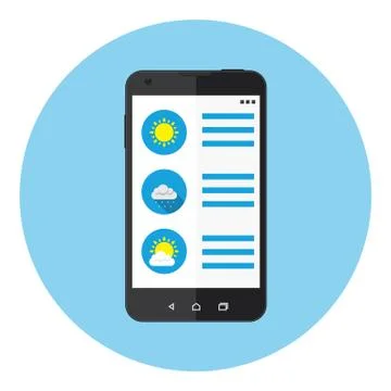Weather Forecast Mobile App Stock Illustration