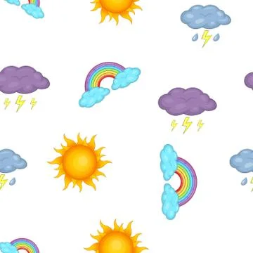 Weather forecast pattern, cartoon style 库存插图