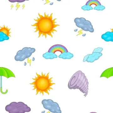 Weather forecast pattern, cartoon style Illustrazione stock