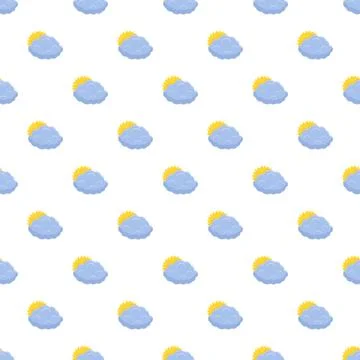 Weather forecast pattern showing sun behind cloud Stock Illustration