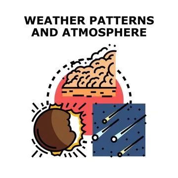 Weather forecast patterns and climate atmosphere concept Stock Illustration