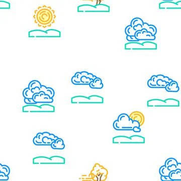 Weather forecast rain sun cloud vector seamless pattern 스톡 일러스트