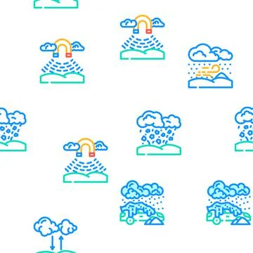 Weather forecast rain sun cloud vector seamless pattern 스톡 일러스트