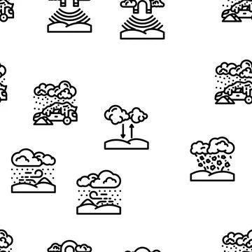 Weather forecast rain sun cloud vector seamless pattern Stock Illustration