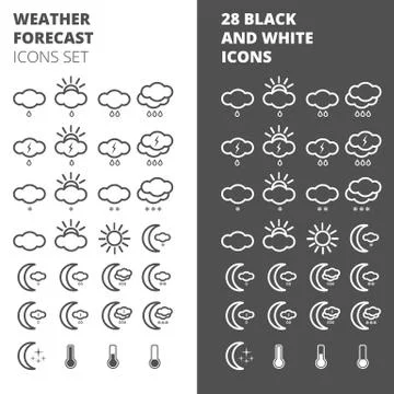 Weather forecast set Stock Illustration