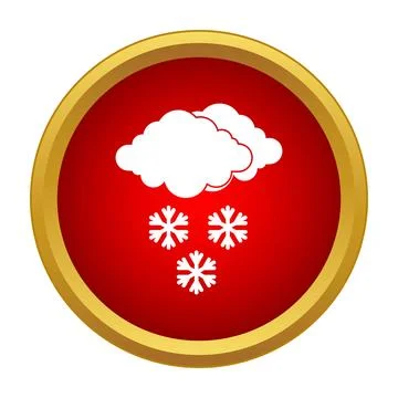 Weather forecast snowing cloud icon button design Stock Illustration