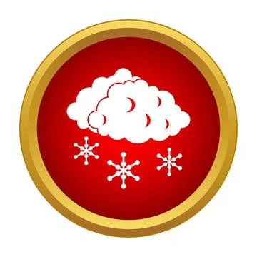 Weather forecast snowing cloud icon button graphic Stock Illustration