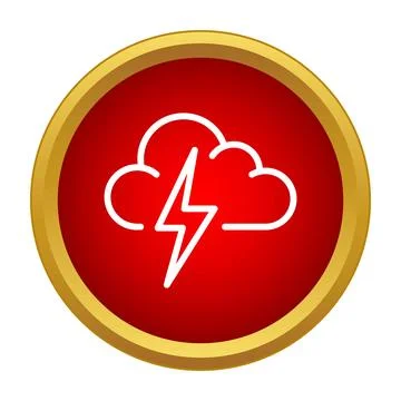 Weather forecast storm cloud lightning bolt icon Stock Illustration