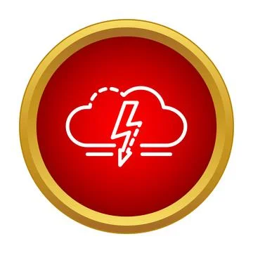 Weather forecast storm cloud with lightning warning symbol Stock Illustration