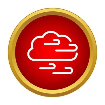 Weather forecast symbol displaying cloud with wind icon Stock Illustration