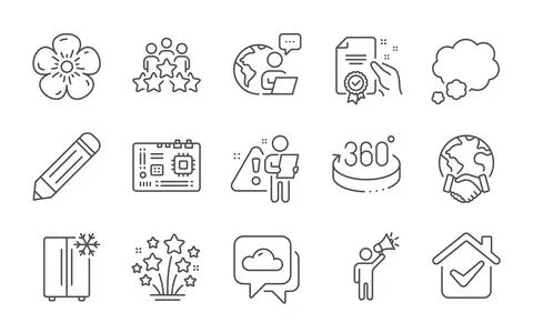 Weather forecast, Talk bubble and Business meeting icons set. Refrigerator Illustration