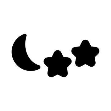 Weather forecast vector sign. The half moon. Starlight Night. Stock Illustration